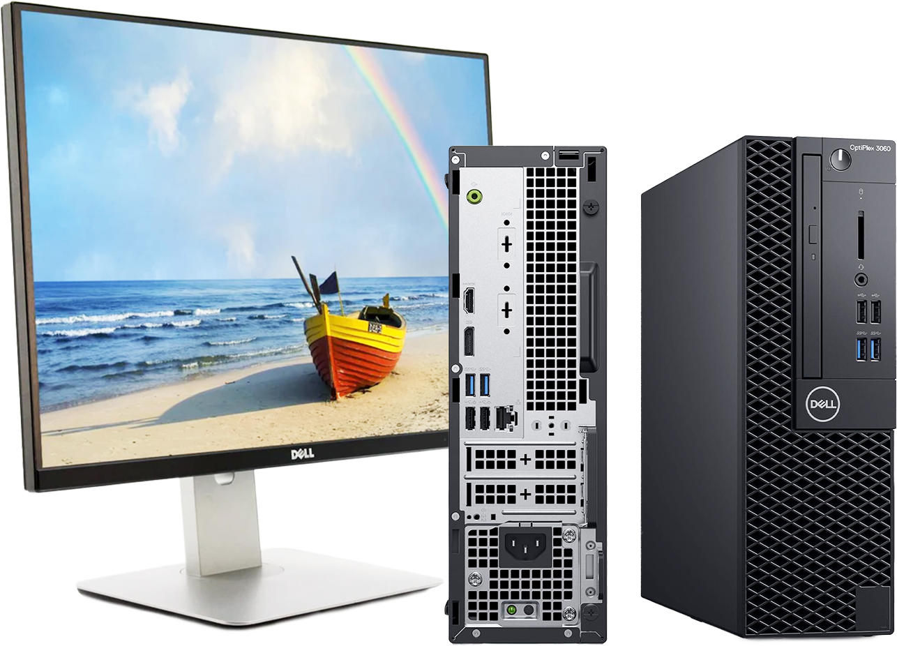 Dell OptiPlex 3060 Full Set, Intel Core i7 8th, 16gb RAM, 512gb SSD, 24" Monitor Fully Adjustable Monitor