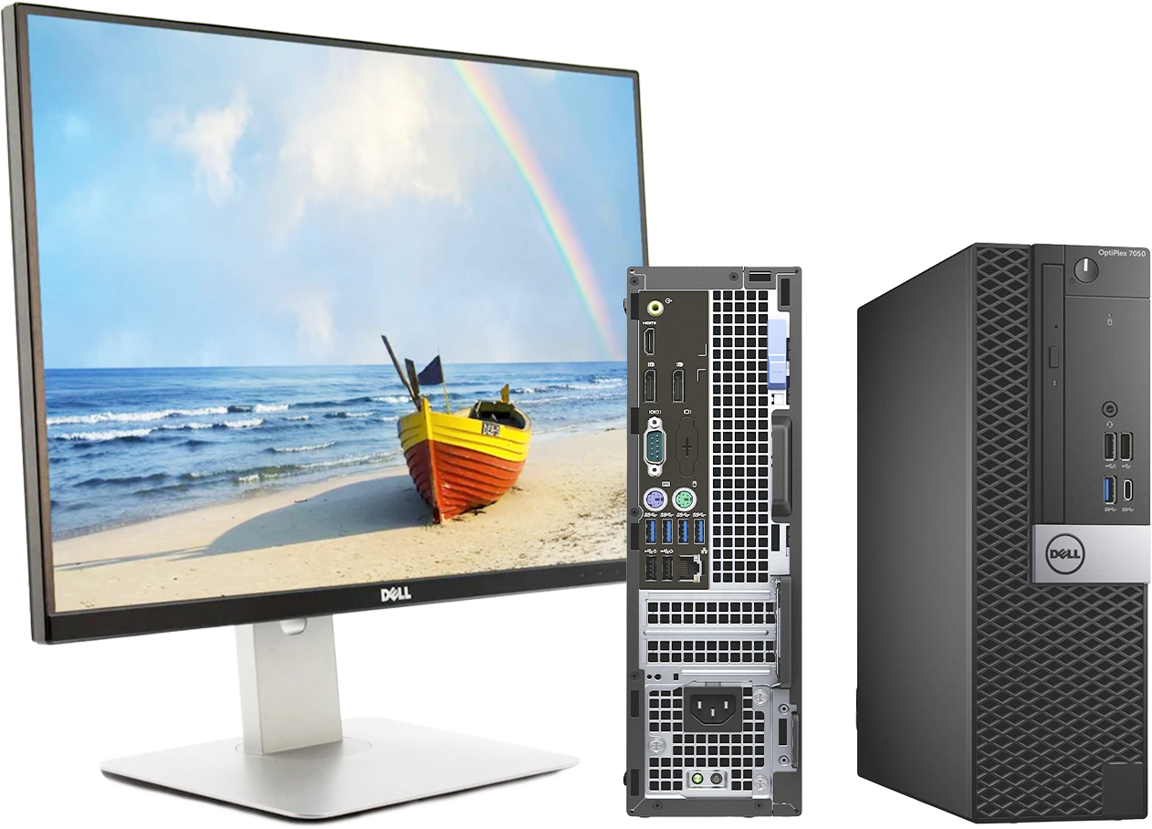 Dell OptiPlex 7050 Full Set Desktop, Intel Core i7-7th, 16gb RAM, 512gb SSD, Win 10, 24" Fully Adjustable Monitor